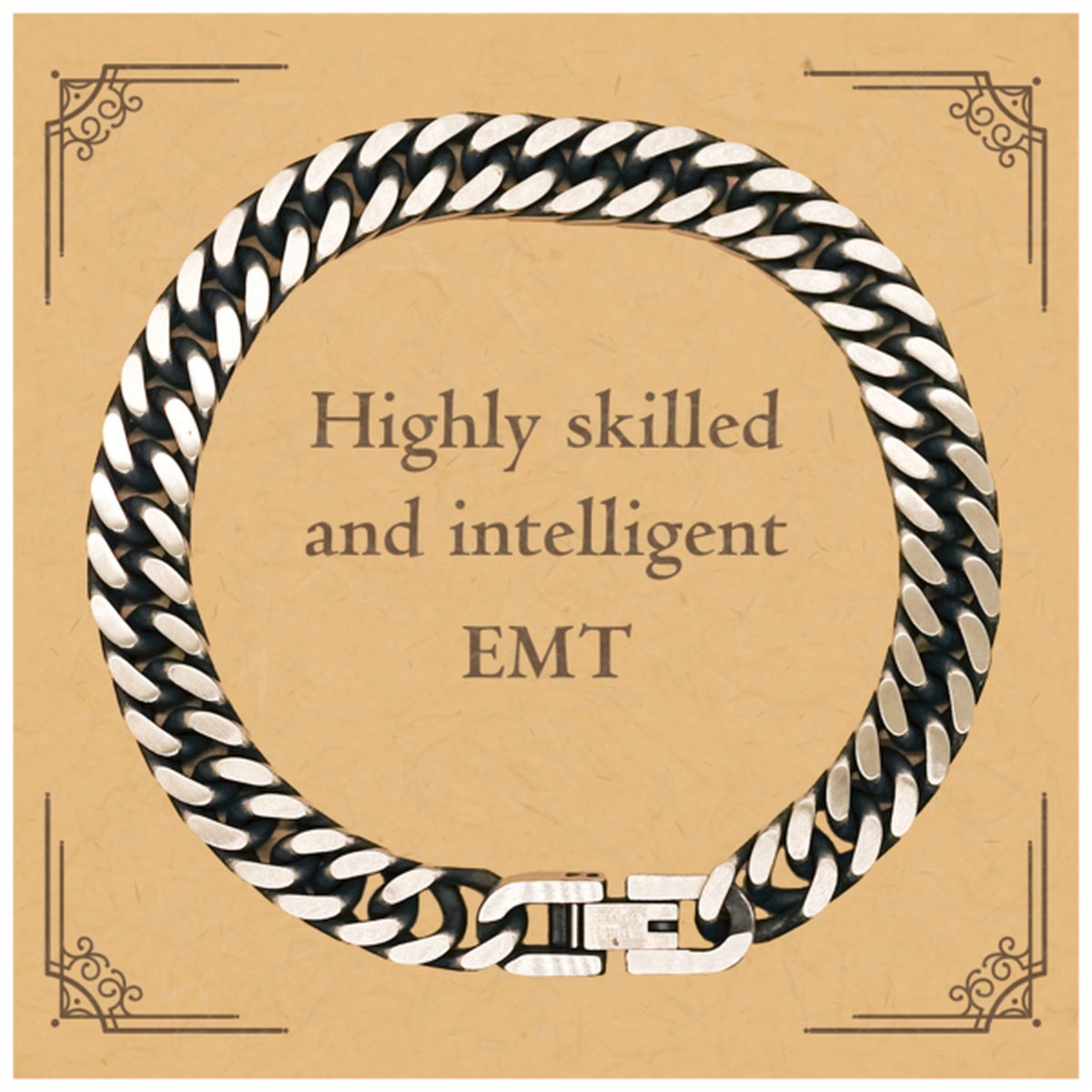 best emt gifts highly skilled and intelligent appreciation birthday cuban link chain bracelet for emt men women friends coworkers