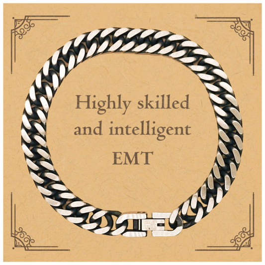 best emt gifts highly skilled and intelligent appreciation birthday cuban link chain bracelet for emt men women friends coworkers