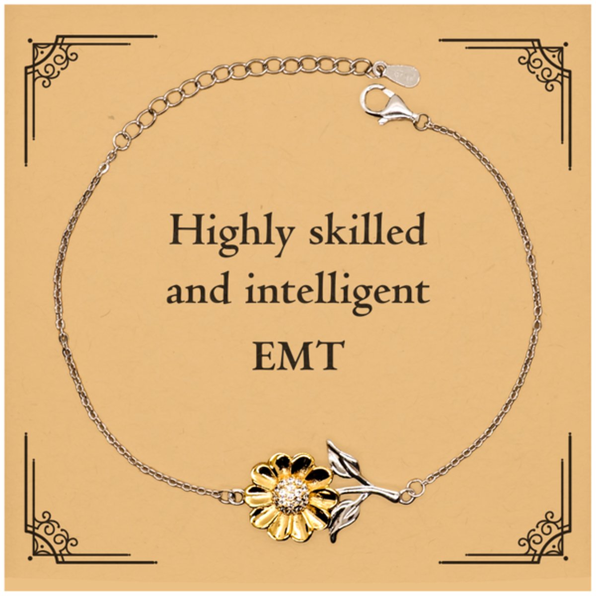 best emt gifts highly skilled and intelligent appreciation birthday sunflower bracelet for emt men women friends coworkers