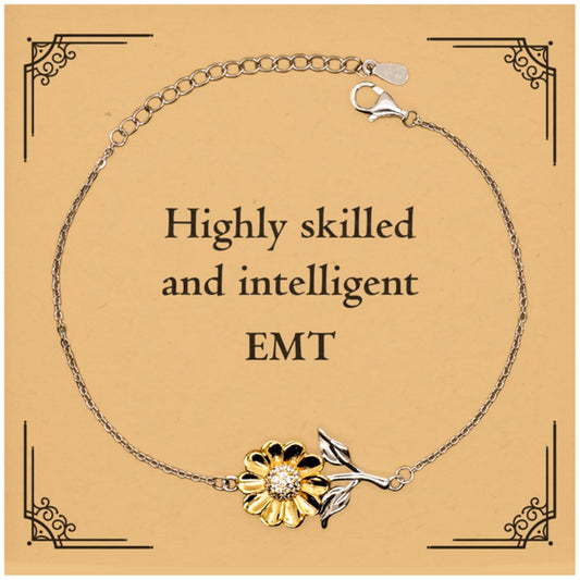best emt gifts highly skilled and intelligent appreciation birthday sunflower bracelet for emt men women friends coworkers