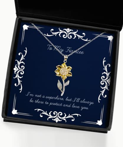 best fiancee gifts im not a superhero but ill always be there to protect and fiancee sunflower pendant necklace from white elephant funny jewelry cute jewelry bachelorette party