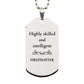 best firefighter gifts highly skilled and intelligent appreciation birthday silver dog tag for firefighter men women friends coworkers