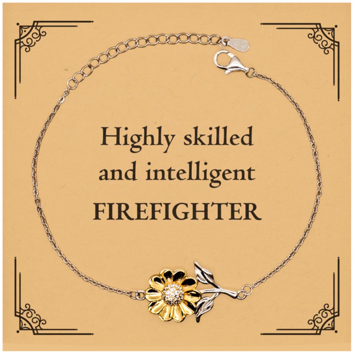 best firefighter gifts highly skilled and intelligent appreciation birthday sunflower bracelet for firefighter men women friends coworkers