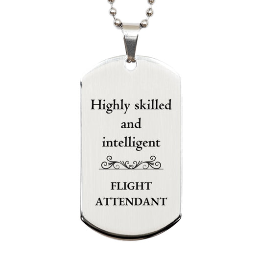 best flight attendant gifts highly skilled and intelligent appreciation birthday silver dog tag for flight attendant men women friends coworkers