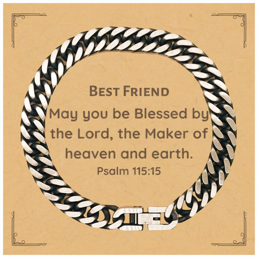 best friend cuban link chain bracelet engraved blessings for christmas and graduation unique friendship jewelry for her