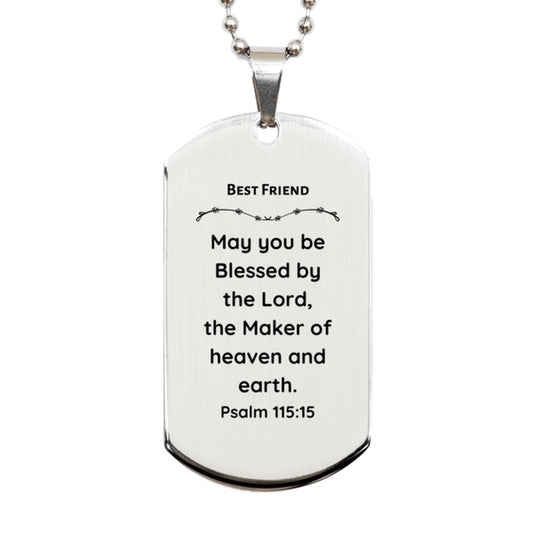 best friend engraved silver dog tag gift for best friend birthday graduation veterans day inspirational keepsake