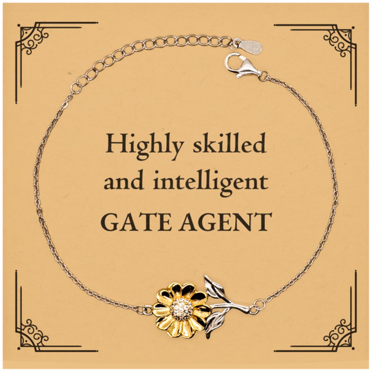 best gate agent gifts highly skilled and intelligent appreciation birthday sunflower bracelet for gate agent men women friends coworkers