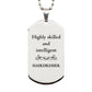 best hairdresser gifts highly skilled and intelligent appreciation birthday silver dog tag for hairdresser men women friends coworkers