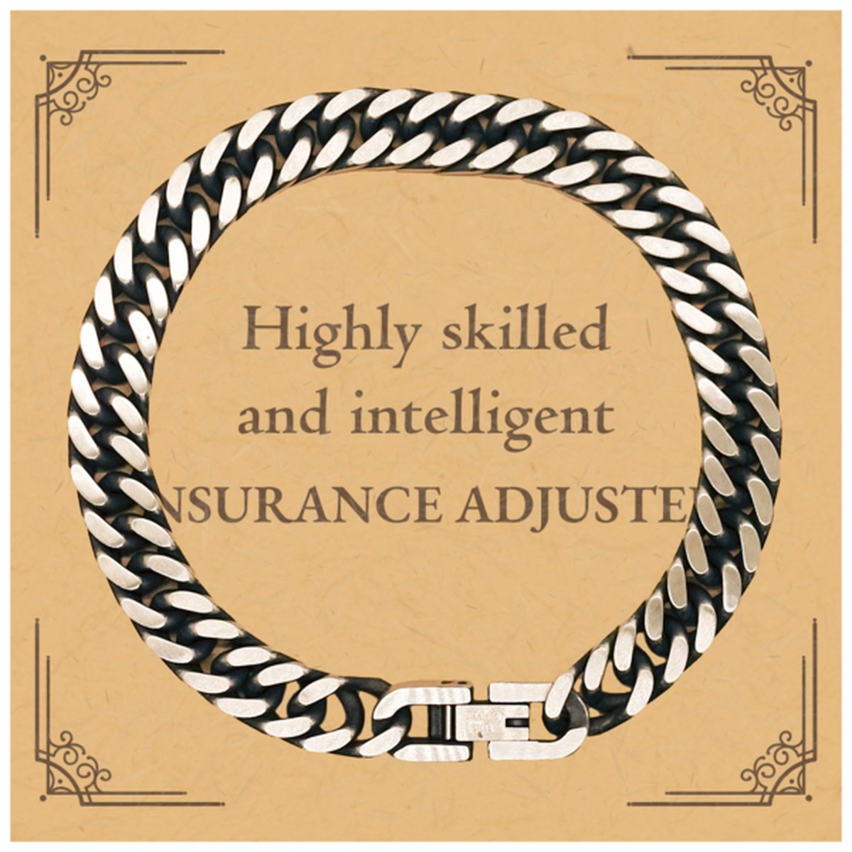 best insurance adjuster gifts highly skilled and intelligent appreciation birthday cuban link chain bracelet for insurance adjuster men women friends coworkers