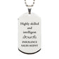 best insurance sales agent gifts highly skilled and intelligent appreciation birthday silver dog tag for insurance sales agent men women friends coworkers