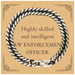 best law enforcement officer gifts highly skilled and intelligent appreciation birthday cuban link chain bracelet for law enforcement officer men women friends coworkers