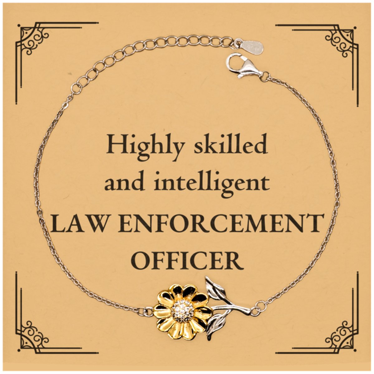 best law enforcement officer gifts highly skilled and intelligent appreciation birthday sunflower bracelet for law enforcement officer men women friends coworkers