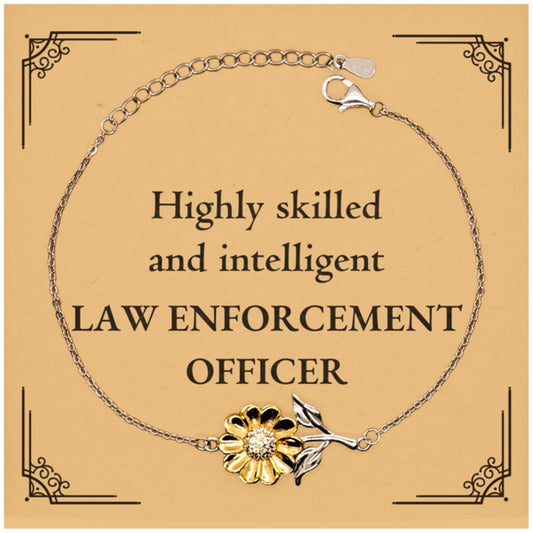 best law enforcement officer gifts highly skilled and intelligent appreciation birthday sunflower bracelet for law enforcement officer men women friends coworkers