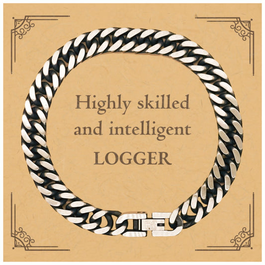 best logger gifts highly skilled and intelligent appreciation birthday cuban link chain bracelet for logger men women friends coworkers
