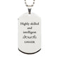 best logger gifts highly skilled and intelligent appreciation birthday silver dog tag for logger men women friends coworkers