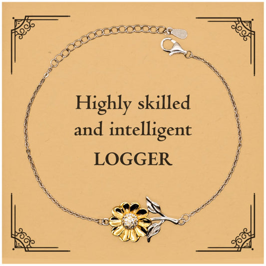 best logger gifts highly skilled and intelligent appreciation birthday sunflower bracelet for logger men women friends coworkers