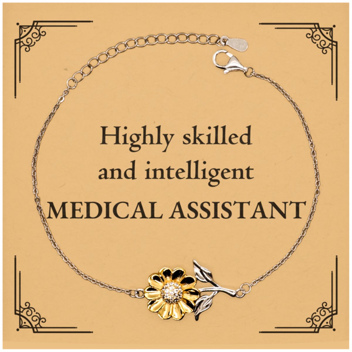 best medical assistant gifts highly skilled and intelligent appreciation birthday sunflower bracelet for medical assistant men women friends coworkers