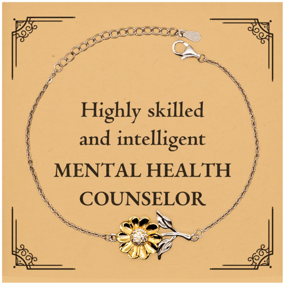 best mental health counselor gifts highly skilled and intelligent appreciation birthday sunflower bracelet for mental health counselor men women friends coworkers