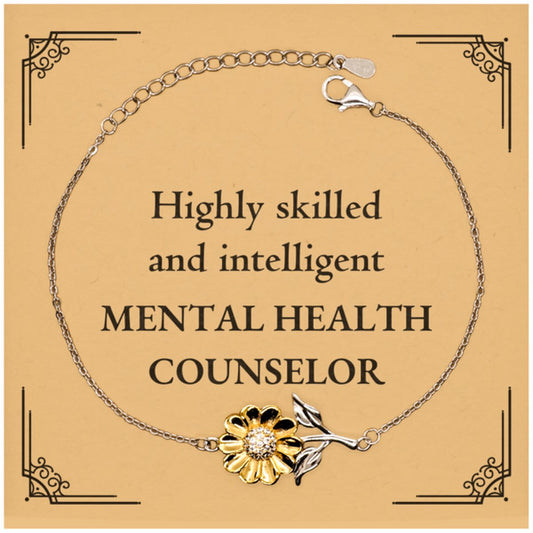 best mental health counselor gifts highly skilled and intelligent appreciation birthday sunflower bracelet for mental health counselor men women friends coworkers