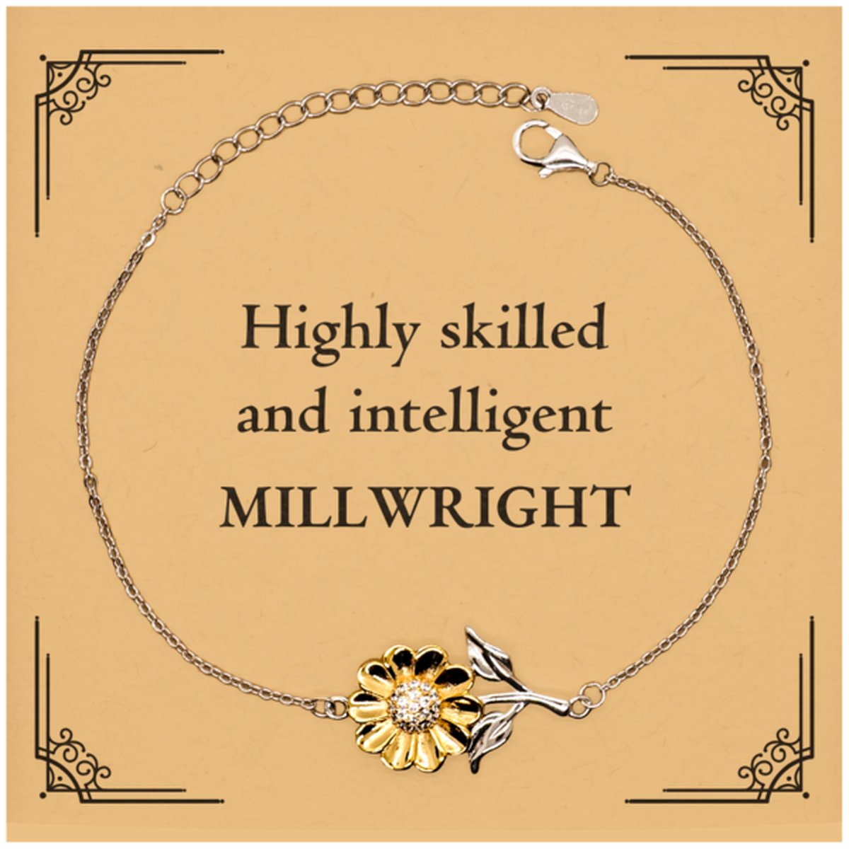 best millwright gifts highly skilled and intelligent appreciation birthday sunflower bracelet for millwright men women friends coworkers