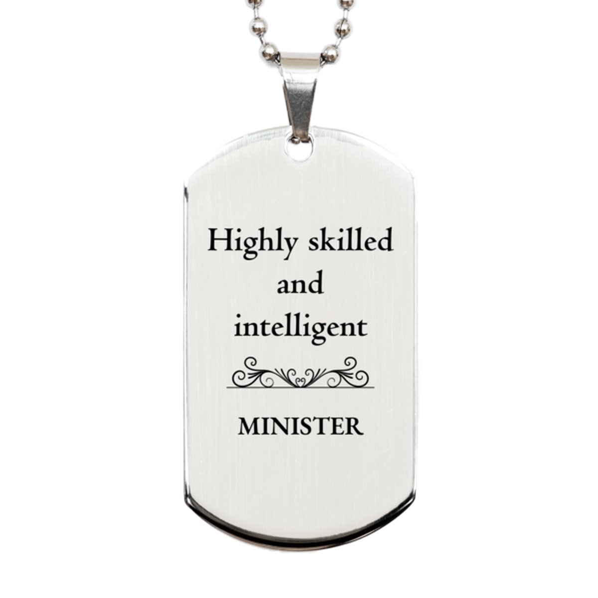 best minister gifts highly skilled and intelligent appreciation birthday silver dog tag for minister men women friends coworkers