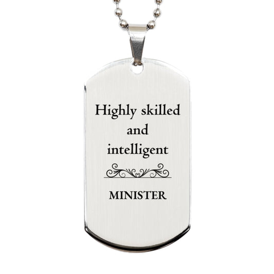 best minister gifts highly skilled and intelligent appreciation birthday silver dog tag for minister men women friends coworkers