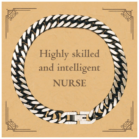 best nurse gifts highly skilled and intelligent appreciation birthday cuban link chain bracelet for nurse men women friends coworkers