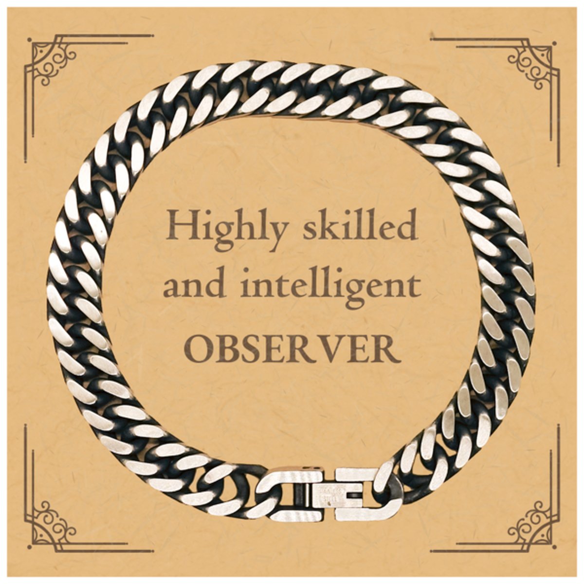 best observer gifts highly skilled and intelligent appreciation birthday cuban link chain bracelet for observer men women friends coworkers