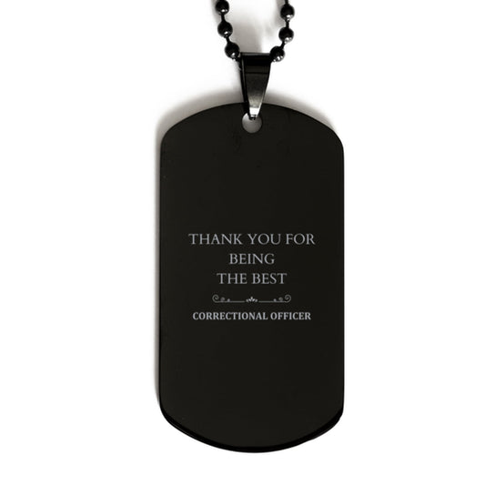 correctional officer black dog tag thank you for being the best engraved gift for graduation birthday veterans day holidays