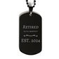 retired naval architect est 2024 black dog tag unique gift for graduation and veterans day navy enthusiasts