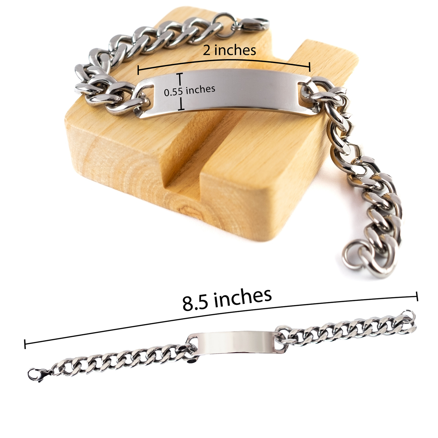 cuban chain stainless steel bracelet for retired maintenance worker timeless and inspirational gift for retirement veterans day and holidays