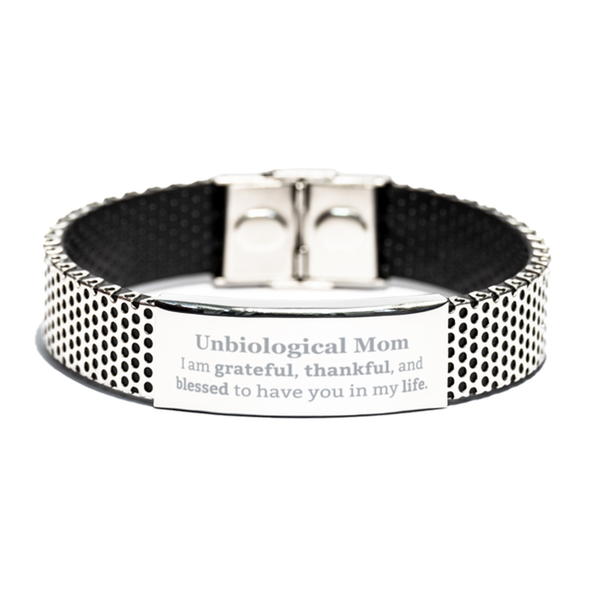 unbiological mom appreciation gifts i am grateful thankful and blessed thank you stainless steel bracelet for unbiological mom birthday inspiration gifts for unbiological mom