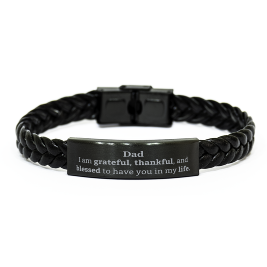 dad appreciation gifts i am grateful thankful and blessed thank you braided leather bracelet for dad birthday inspiration gifts for dad
