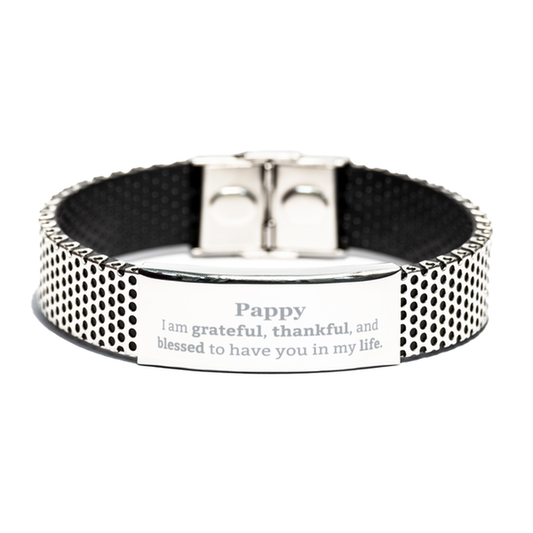 pappy appreciation gifts i am grateful thankful and blessed thank you stainless steel bracelet for pappy birthday inspiration gifts for pappy