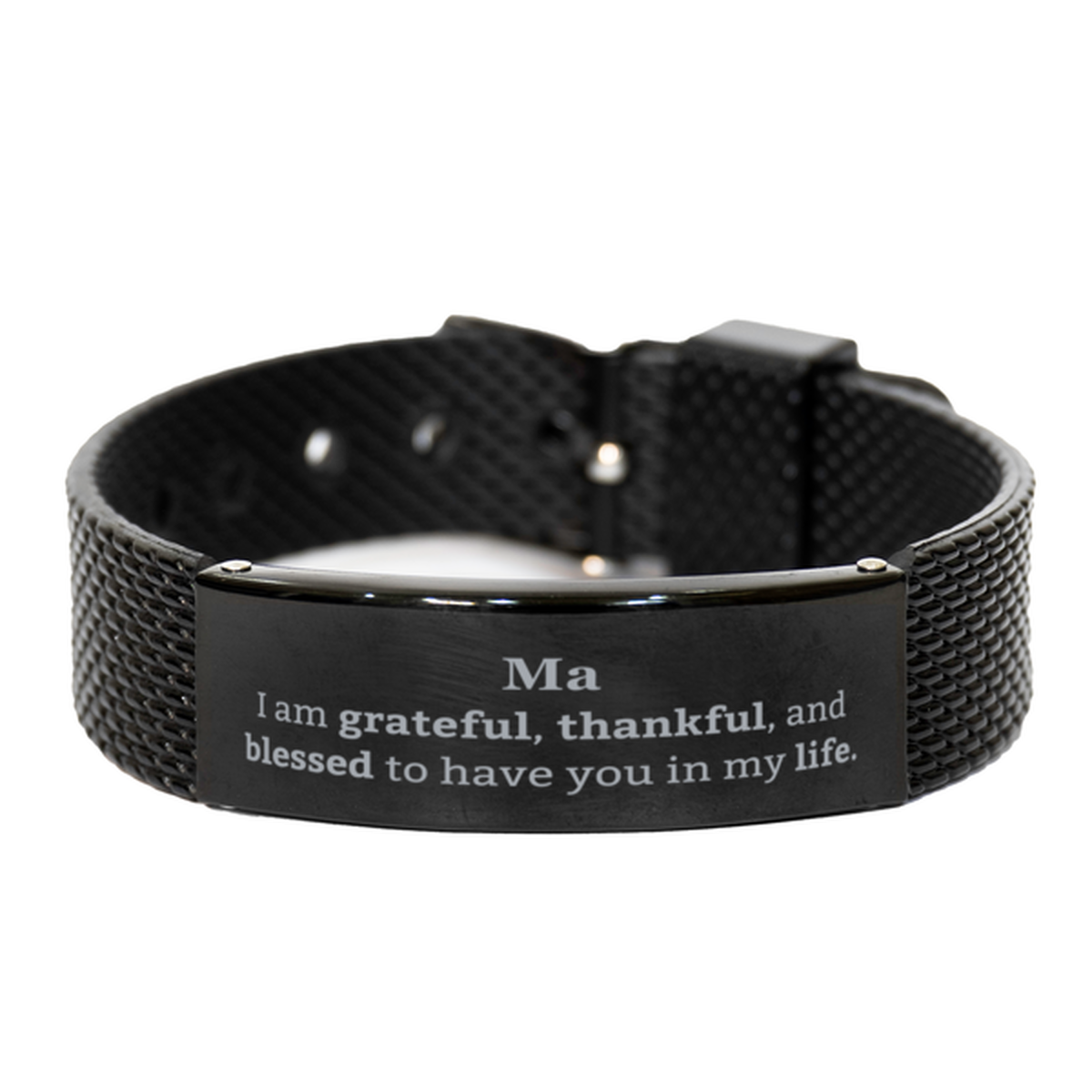ma appreciation gifts i am grateful thankful and blessed thank you black shark mesh bracelet for ma birthday inspiration gifts for ma