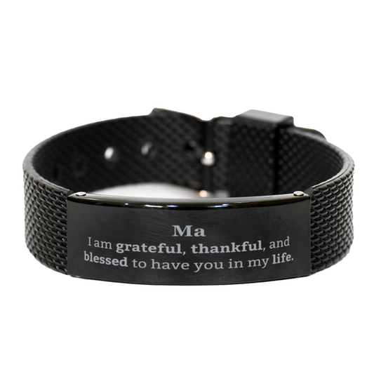 ma appreciation gifts i am grateful thankful and blessed thank you black shark mesh bracelet for ma birthday inspiration gifts for ma