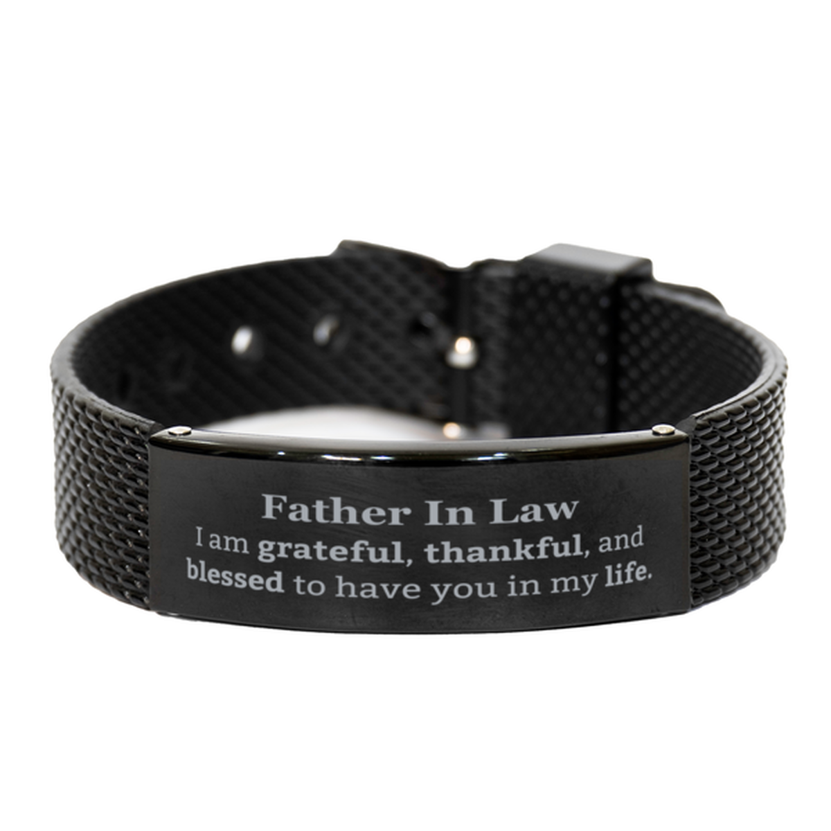 father in law appreciation gifts i am grateful thankful and blessed thank you black shark mesh bracelet for father in law birthday inspiration gifts for father in law