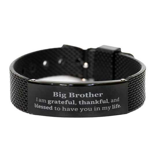 big brother appreciation gifts i am grateful thankful and blessed thank you black shark mesh bracelet for big brother birthday inspiration gifts for big brother