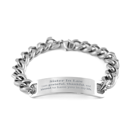 sister in law appreciation gifts i am grateful thankful and blessed thank you cuban chain stainless steel bracelet for sister in law birthday inspiration gifts for sister in law