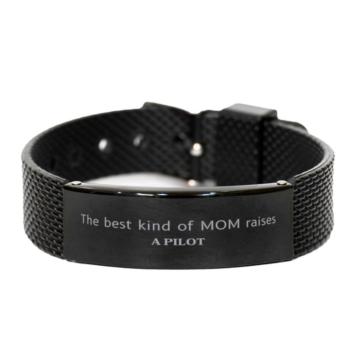 funny pilot mom gifts the best kind of mom raises pilot birthday mothers day cute black shark mesh bracelet for pilot mom