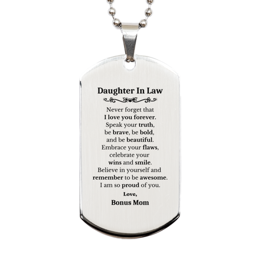 daughter in law silver dog tag never forget that i love you forever inspirational daughter in law birthday unique gifts from bonus mom 1