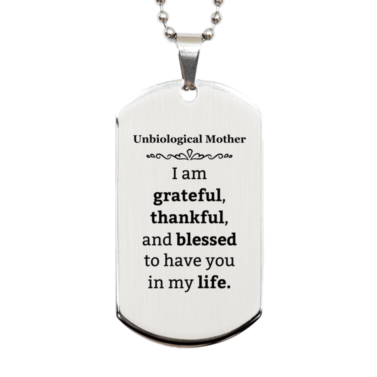 unbiological mother appreciation gifts i am grateful thankful and blessed thank you silver dog tag for unbiological mother birthday inspiration gifts for unbiological mother