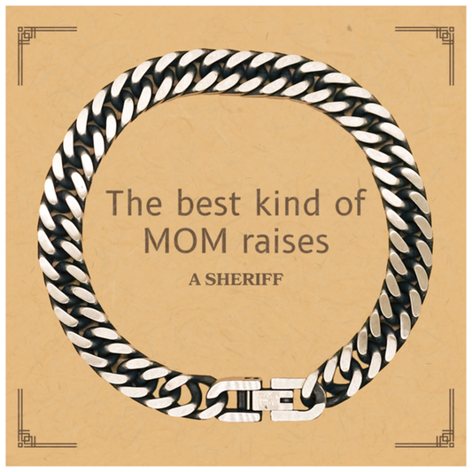 funny sheriff mom gifts the best kind of mom raises sheriff birthday mothers day cute cuban link chain bracelet for sheriff mom