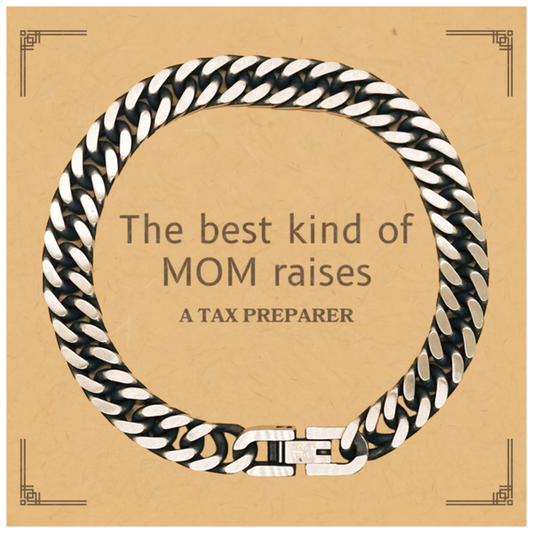funny tax preparer mom gifts the best kind of mom raises tax preparer birthday mothers day cute cuban link chain bracelet for tax preparer mom