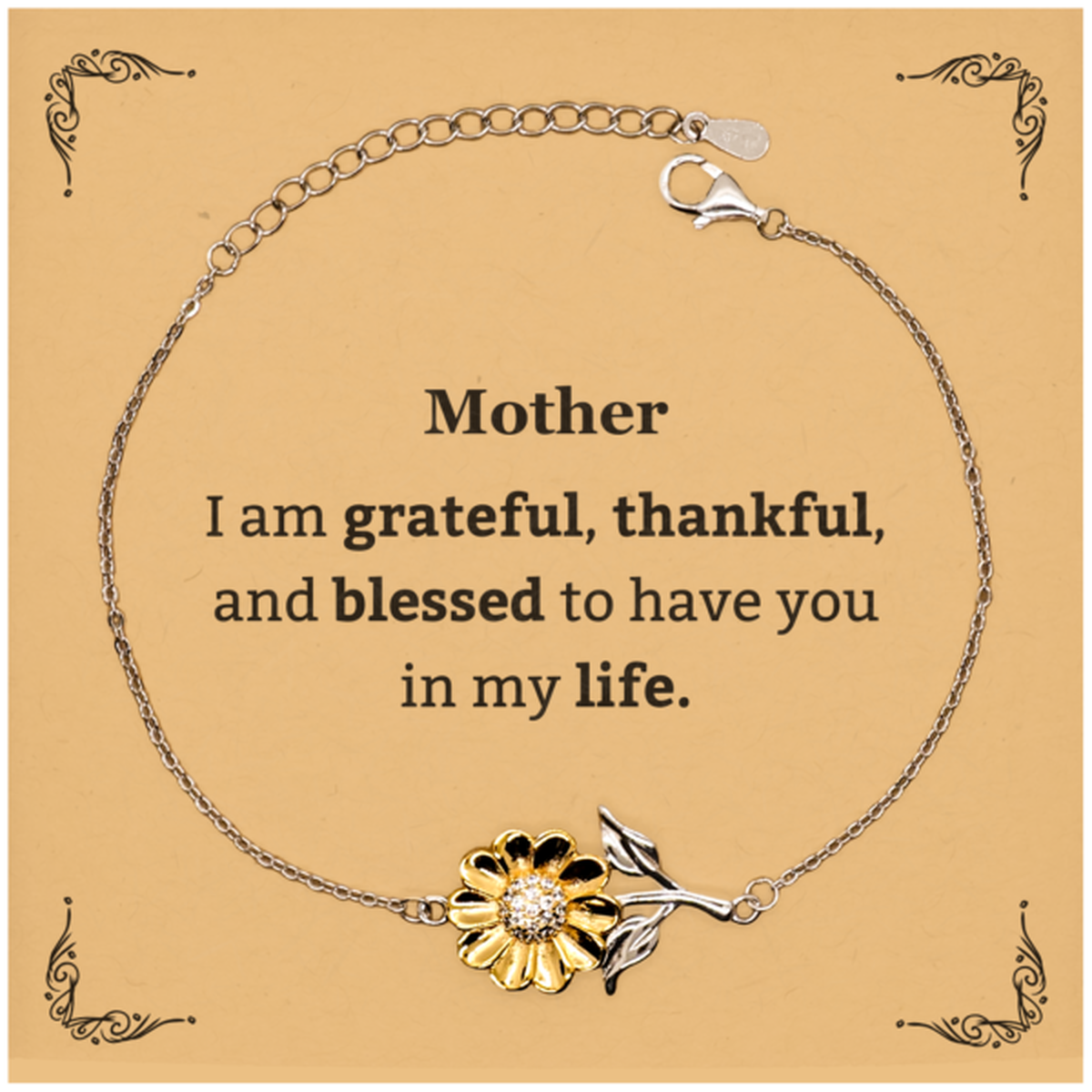 mother appreciation gifts i am grateful thankful and blessed thank you sunflower bracelet for mother birthday inspiration gifts for mother