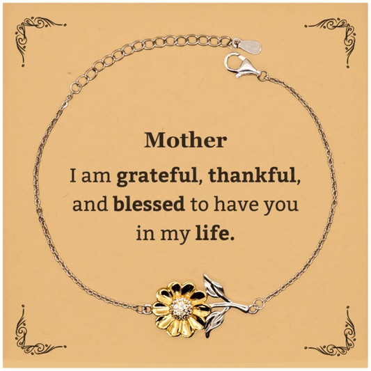 mother appreciation gifts i am grateful thankful and blessed thank you sunflower bracelet for mother birthday inspiration gifts for mother