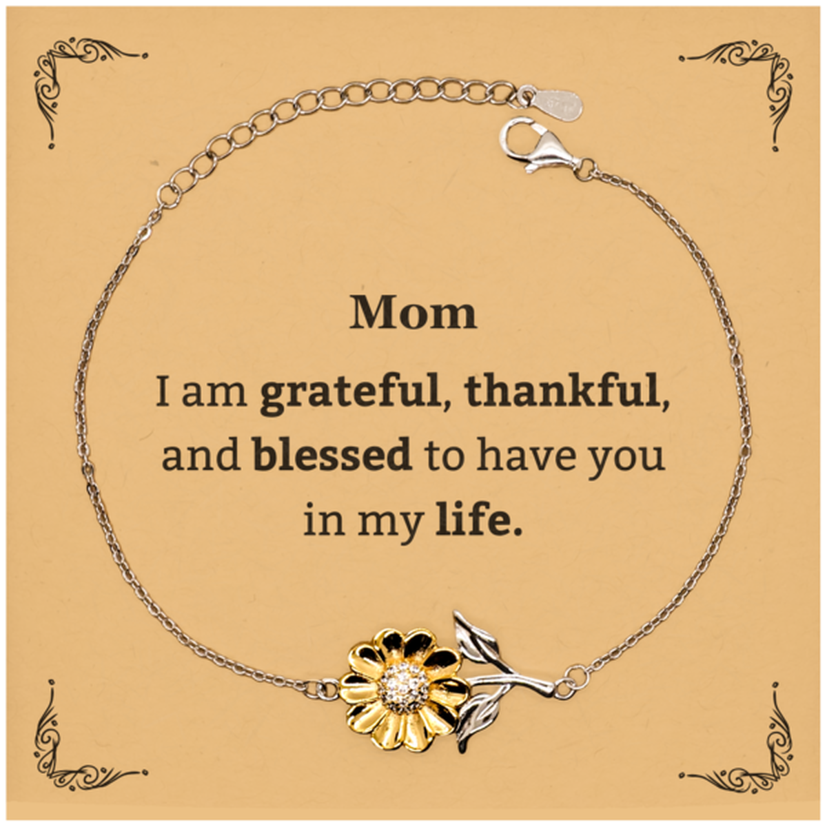 mom appreciation gifts i am grateful thankful and blessed thank you sunflower bracelet for mom birthday inspiration gifts for mom