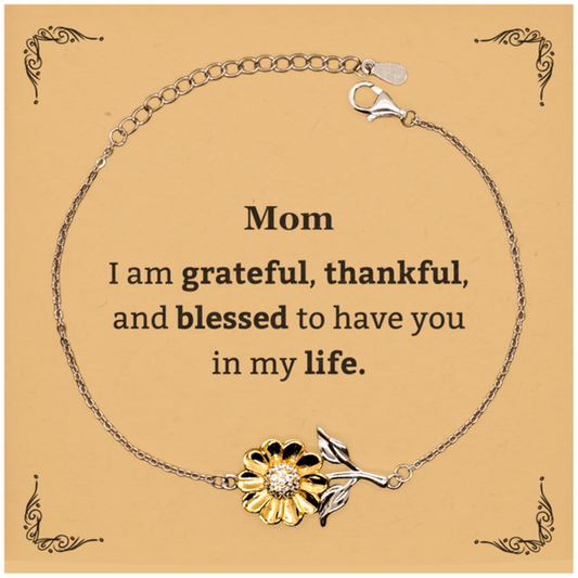 mom appreciation gifts i am grateful thankful and blessed thank you sunflower bracelet for mom birthday inspiration gifts for mom