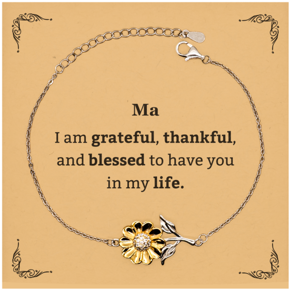 ma appreciation gifts i am grateful thankful and blessed thank you sunflower bracelet for ma birthday inspiration gifts for ma
