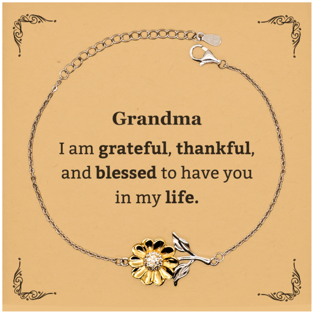 grandma appreciation gifts i am grateful thankful and blessed thank you sunflower bracelet for grandma birthday inspiration gifts for grandma